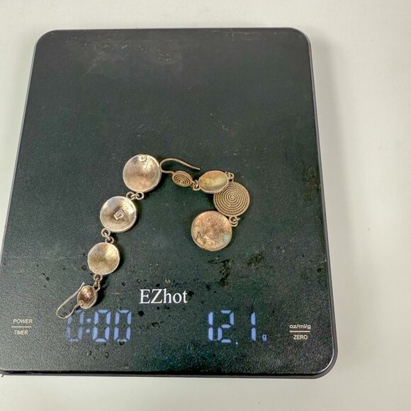 Sterling Silver Spiral Filigree Corbula Sardegna Italy 4-Tier Dangle Earrings - Picture 5 of 6